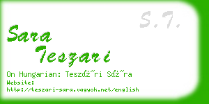 sara teszari business card